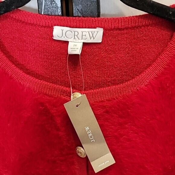 J.Crew Fitted-waist cardigan in fuzzy yarn - Picture 5 of 10